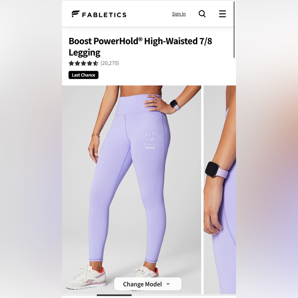 Fabletics Boost Powerhold 7/8 Highwaisted Legging